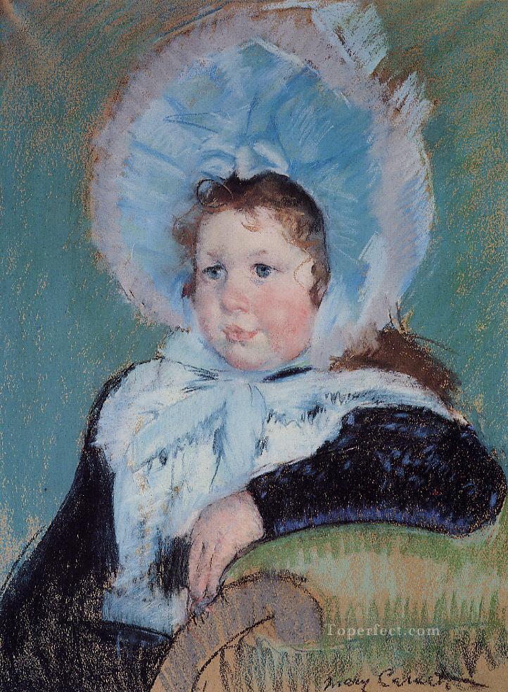 Dorothy in a Very Large Bonnet and a Dark Coat impressionism mothers children Mary Cassatt Oil Paintings